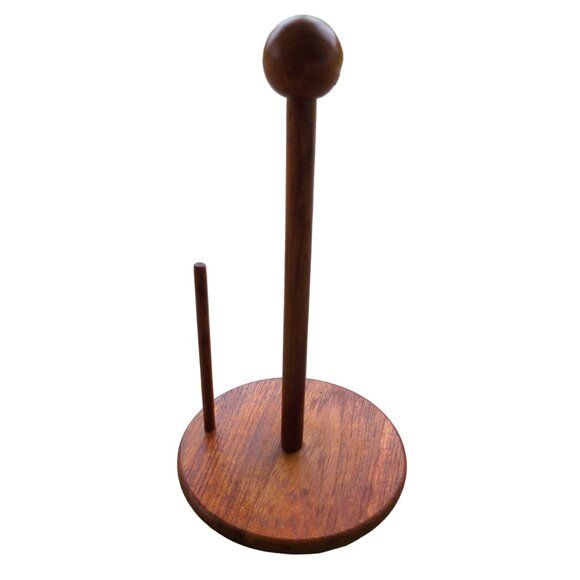 Teakwood Paper Towel Holder - Vintage - Picture 2 of 6